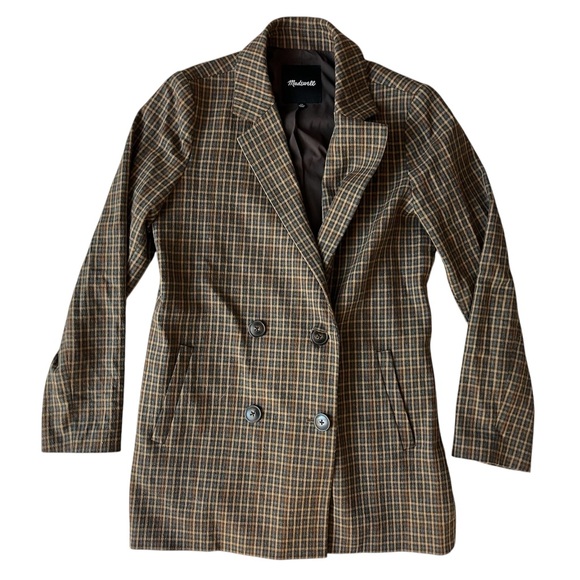 Madewell Jackets & Blazers - MADEWELL CALDWELL DOUBLE BREASTED BROWN BLAZER JACKET XS WOMENS
